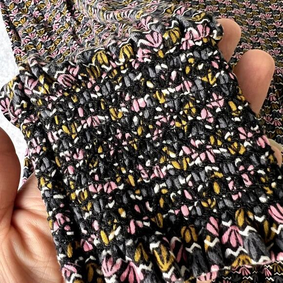 Boden Dress 4L Floral Embroidered Long Sleeve Tie Back Midi Flowy Smocked Cuffs - Picture 9 of 12